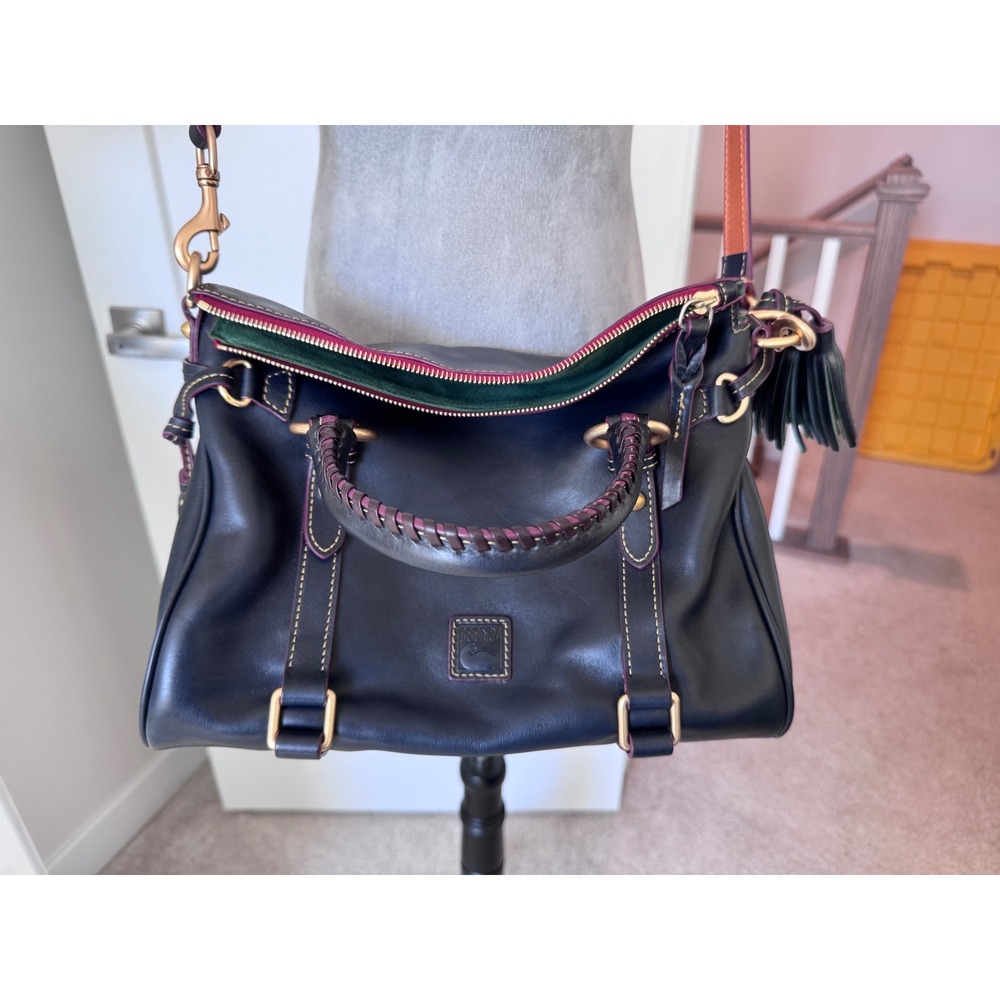 Dooney & Bourke Florentine Cameron Satchel Black Leather Crossbody Bag